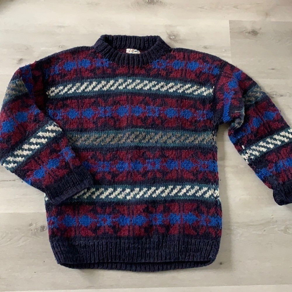 Rey Wear 100% Wool Heavy‎ Sweater ski vintage
